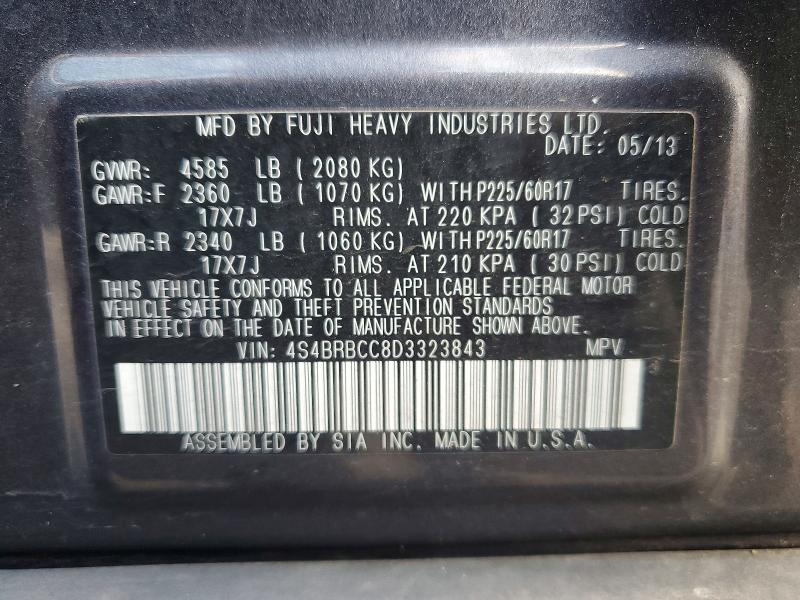 Aukcja sprzedaży 2013 Subaru Outback, vin: 4S4BRBCC8D3323843, numer aukcji: 68302746