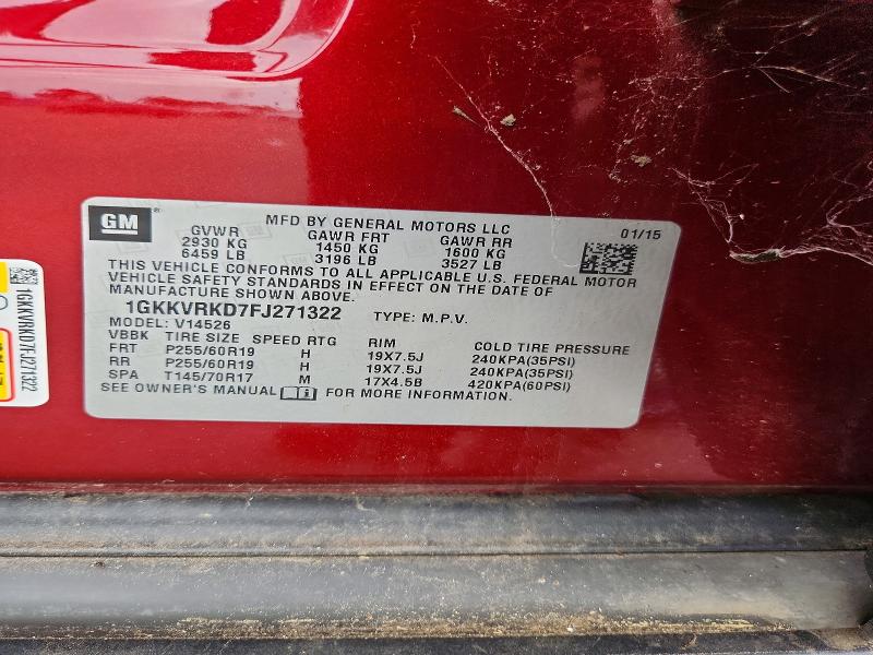 Продаж на аукціоні авто 2015 Gmc Acadia, vin: 1GKKVRKD7FJ271322, номер лоту: 68950726