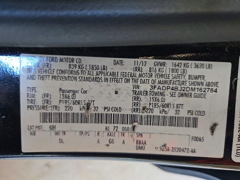 Продаж на аукціоні авто 2013 Ford Fiesta, vin: 3FADP4BJ2DM162764, номер лоту: 71051446