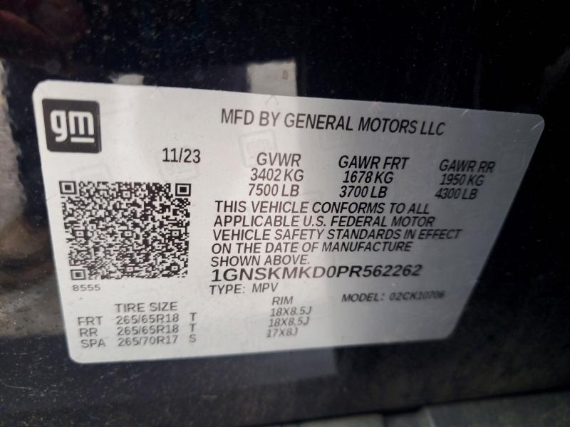 Продажа на аукционе авто 2023 Chevrolet Tahoe, vin: 1GNSKMKD0PR562262, номер лота: 69671146