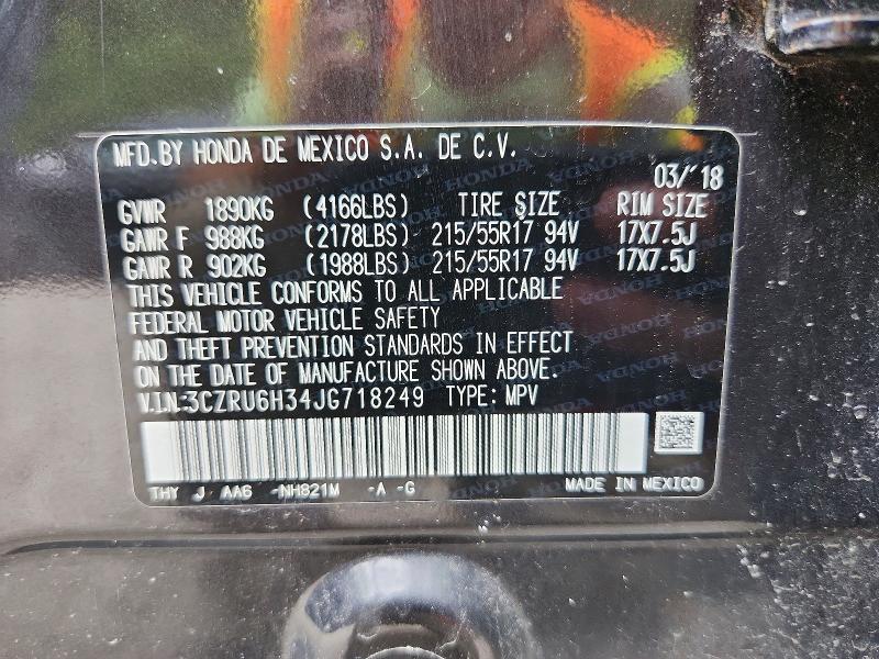 Aukcja sprzedaży 2018 Honda Hr-v, vin: 3CZRU6H34JG718249, numer aukcji: 67273666