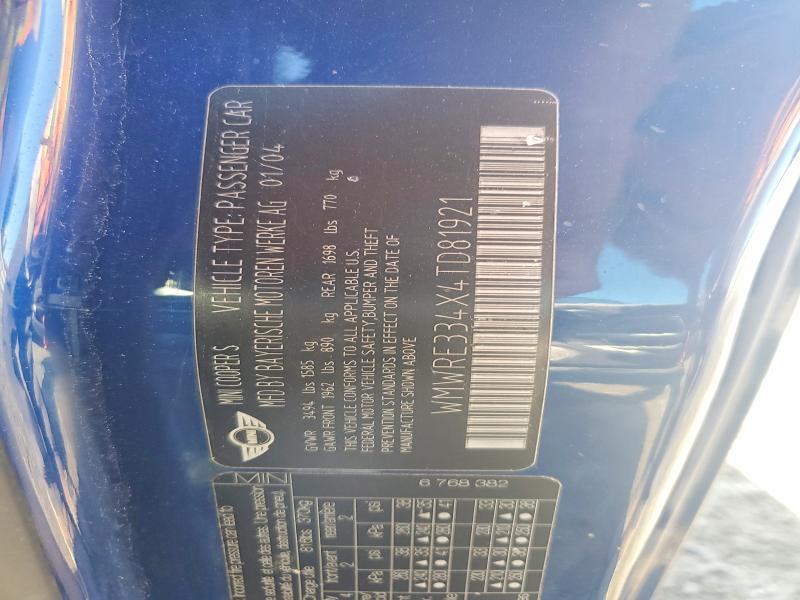 Aukcja sprzedaży 2004 Mini Cooper, vin: WMWRE334X4TD81921, numer aukcji: 71216356