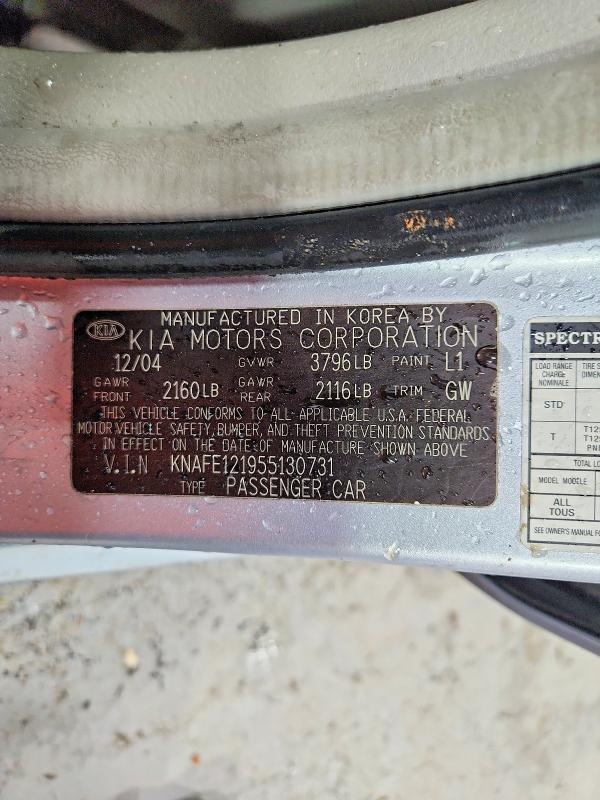 Aukcja sprzedaży 2005 Kia Spectra, vin: KNAFE121955130731, numer aukcji: 69873266