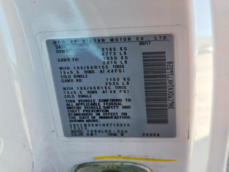 Aukcja sprzedaży 2017 Nissan Nv200, vin: 3N6CM0KN1HK716028, numer aukcji: 68065176
