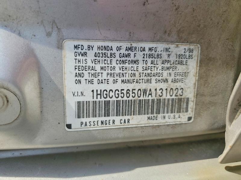 Продажа на аукционе авто 1998 Honda Accord, vin: 1HGCG5650WA131023, номер лота: 69189866