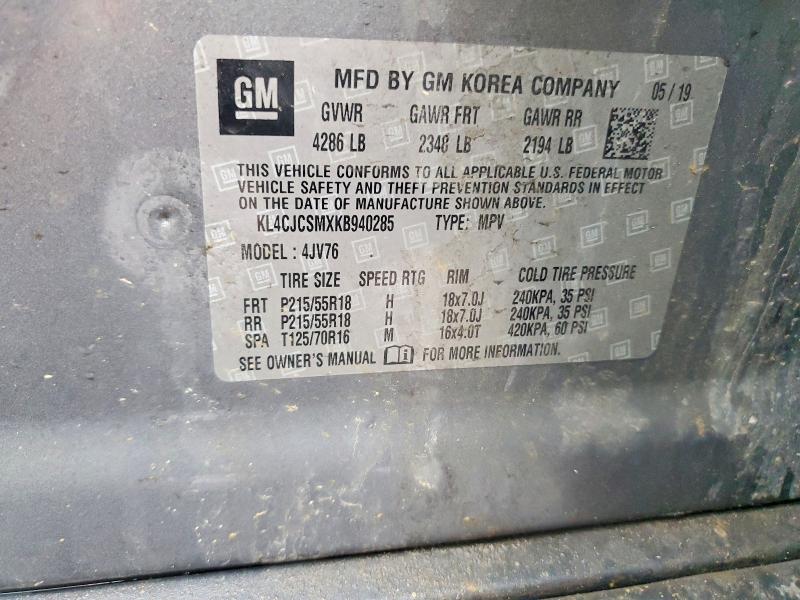 Aukcja sprzedaży 2019 Buick Encore, vin: KL4CJCSMXKB940285, numer aukcji: 68394356