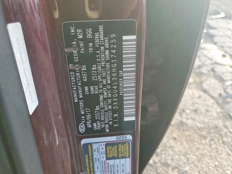 68502276 :رقم المزاد ، 5XXGU4L36HG174259 vin ، 2017 Kia Optima مزاد بيع