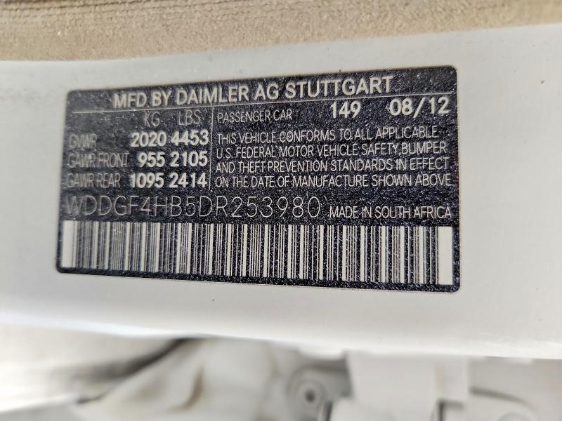 69571416 :رقم المزاد ، WDDGF4HB5DR253980 vin ، 2013 Mercedes-benz C مزاد بيع