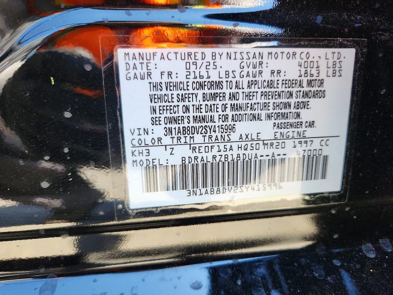 70105286 :رقم المزاد ، 3N1AB8DV2SY415996 vin ، 2025 Nissan Sentra مزاد بيع