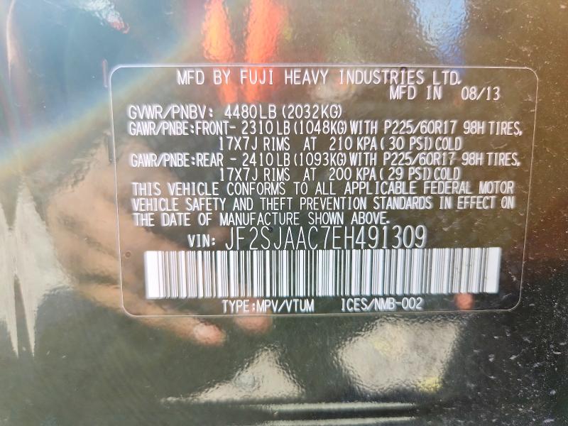 Продажа на аукционе авто 2014 Subaru Forester, vin: JF2SJAAC7EH491309, номер лота: 67668766