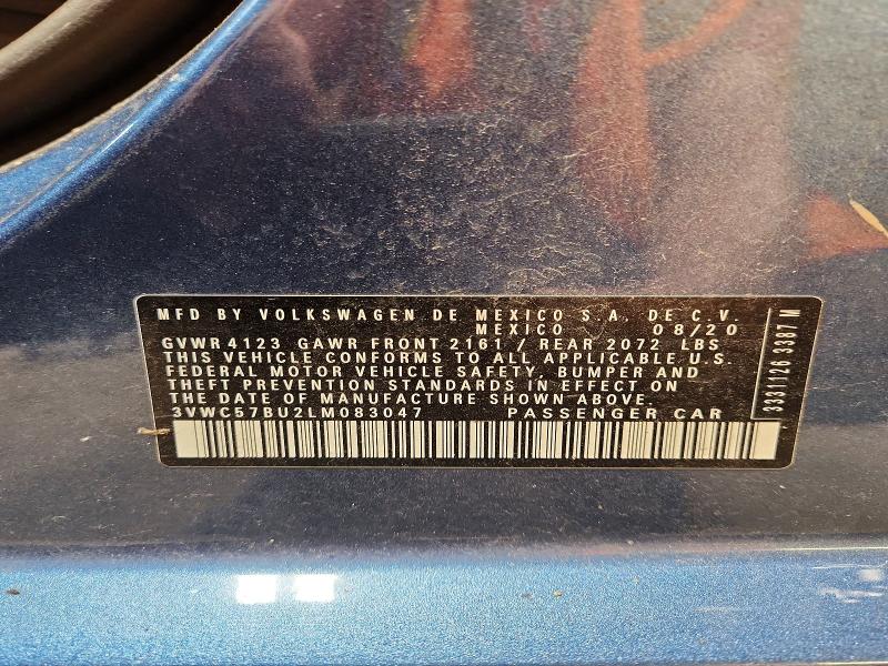 68035856 :رقم المزاد ، 3VWC57BU2LM083047 vin ، 2020 Volkswagen Jetta مزاد بيع