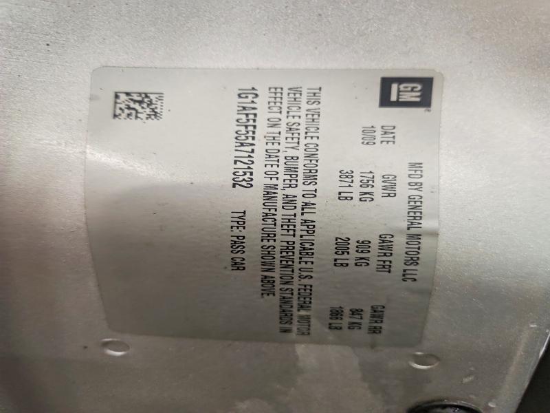 Продаж на аукціоні авто 2010 Chevrolet Cobalt, vin: 1G1AF5F55A7121532, номер лоту: 69104546