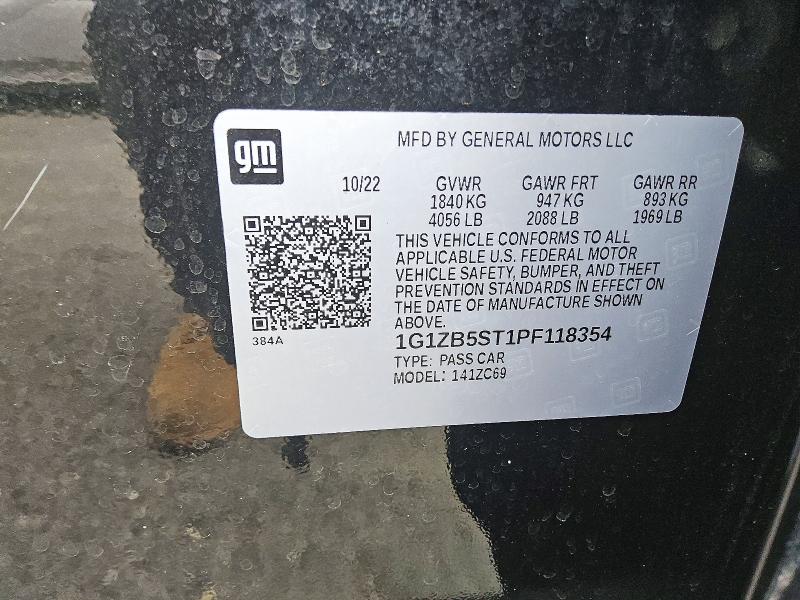 Продаж на аукціоні авто 2023 Chevrolet Malibu, vin: 1G1ZB5ST1PF118354, номер лоту: 68830986
