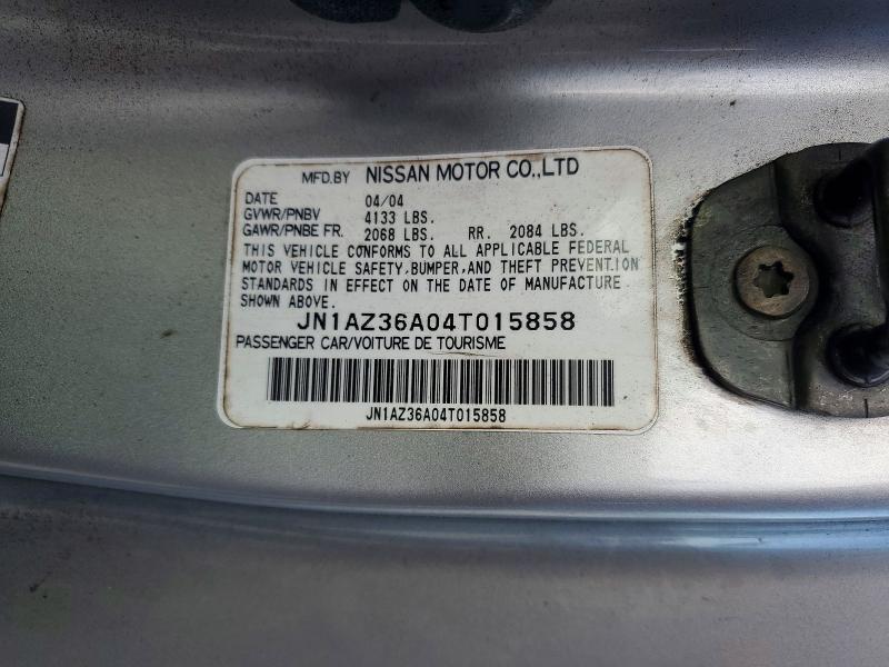 2004 Nissan 350z მანქანა იყიდება აუქციონზე, vin: JN1AZ36A04T015858, აუქციონის ნომერი: 67996256