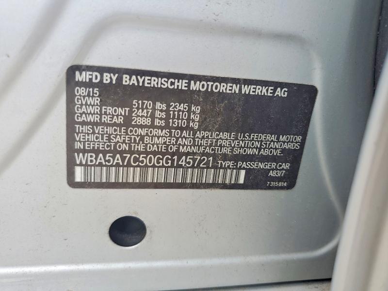 68880956 :رقم المزاد ، WBA5A7C50GG145721 vin ، 2016 Bmw 528 مزاد بيع