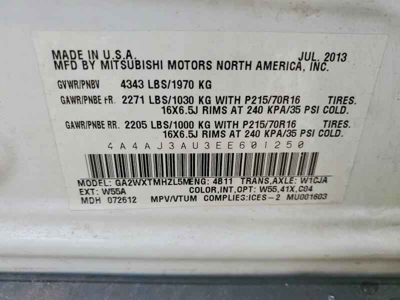 Продаж на аукціоні авто 2014 Mitsubishi Rvr, vin: 4A4AJ3AU3EE601250, номер лоту: 70188466