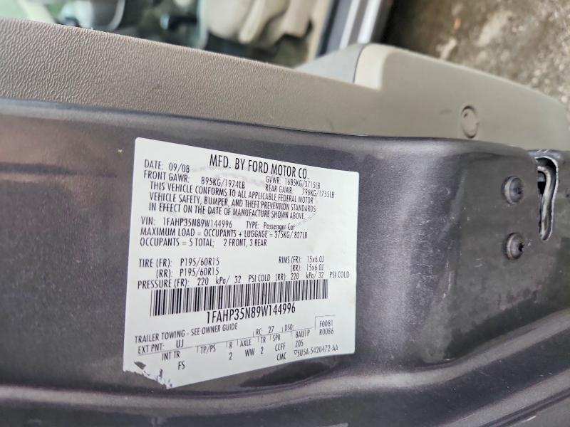 2009 Ford Focus მანქანა იყიდება აუქციონზე, vin: 1FAHP35N89W144996, აუქციონის ნომერი: 69750506