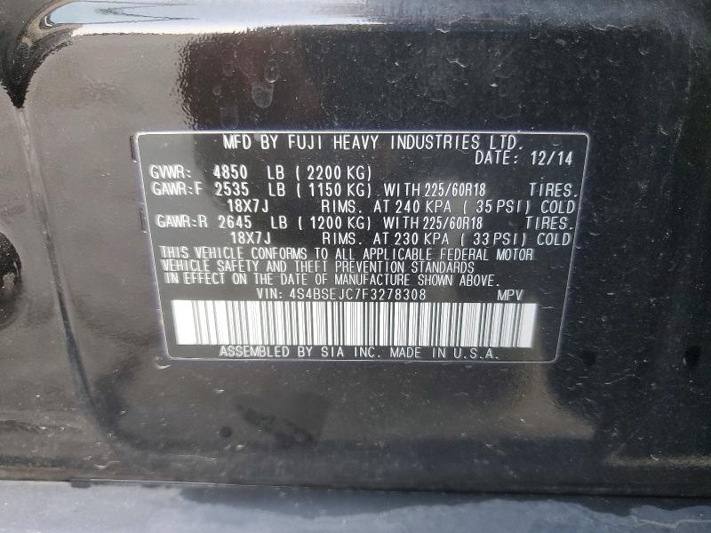Aukcja sprzedaży 2015 Subaru Outback, vin: 4S4BSEJC7F3278308, numer aukcji: 69558306