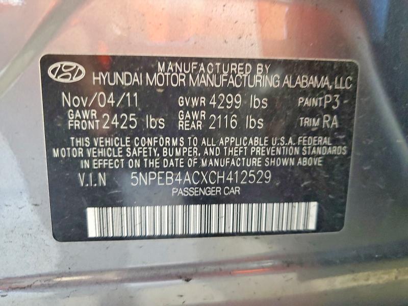Aukcja sprzedaży 2012 Hyundai Sonata, vin: 5NPEB4ACXCH412529, numer aukcji: 68403276