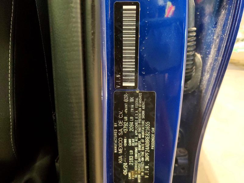 68963706 :رقم المزاد ، 3KPF24AD8RE821655 vin ، 2024 Kia Forte مزاد بيع