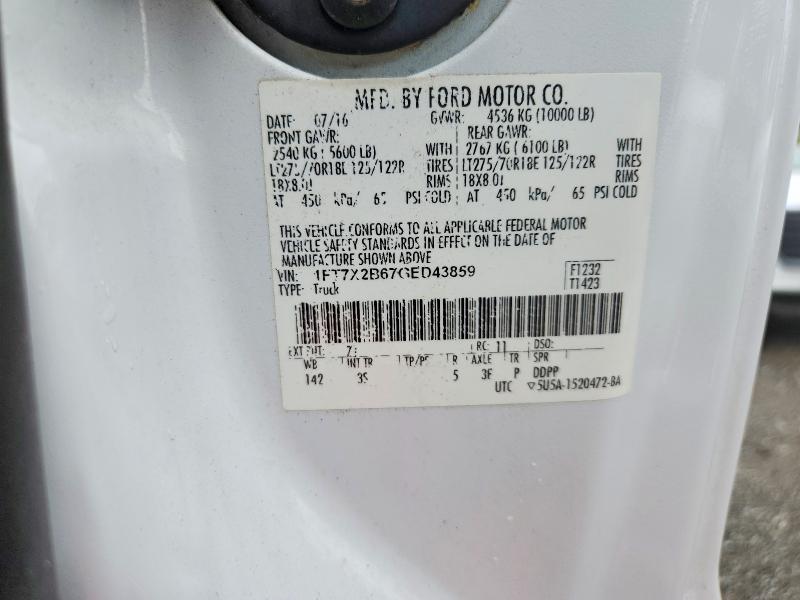 2016 Ford F250 მანქანა იყიდება აუქციონზე, vin: 1FT7X2B67GED43859, აუქციონის ნომერი: 70682456
