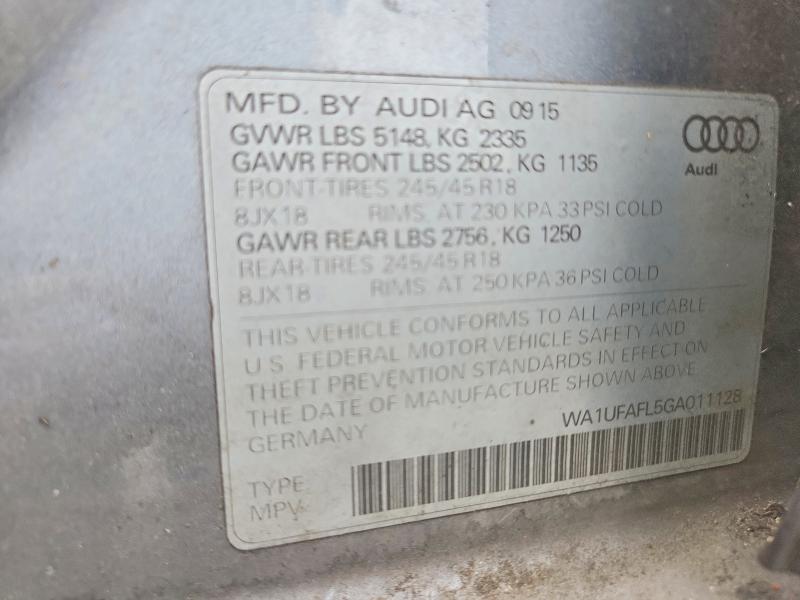 70899026 :رقم المزاد ، WA1UFAFL5GA011128 vin ، 2016 Audi A4 Allroad مزاد بيع