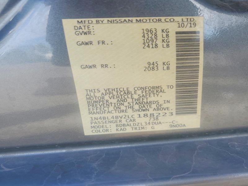 68982036 :رقم المزاد ، 1N4BL4BV2LC188223 vin ، 2020 Nissan Altima مزاد بيع