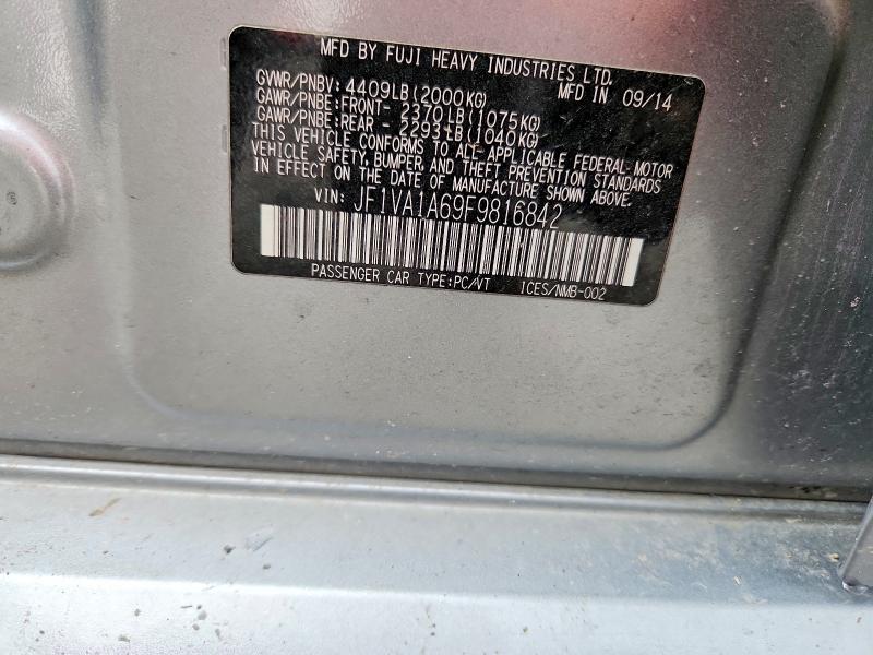 Aukcja sprzedaży 2015 Subaru Wrx, vin: JF1VA1A69F9816842, numer aukcji: 69818226
