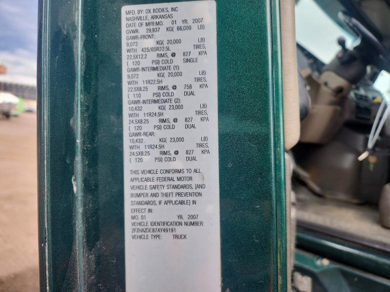 2007 Sterling Truck Lt მანქანა იყიდება აუქციონზე, vin: 2FZHAZDE87AY49191, აუქციონის ნომერი: 69011046