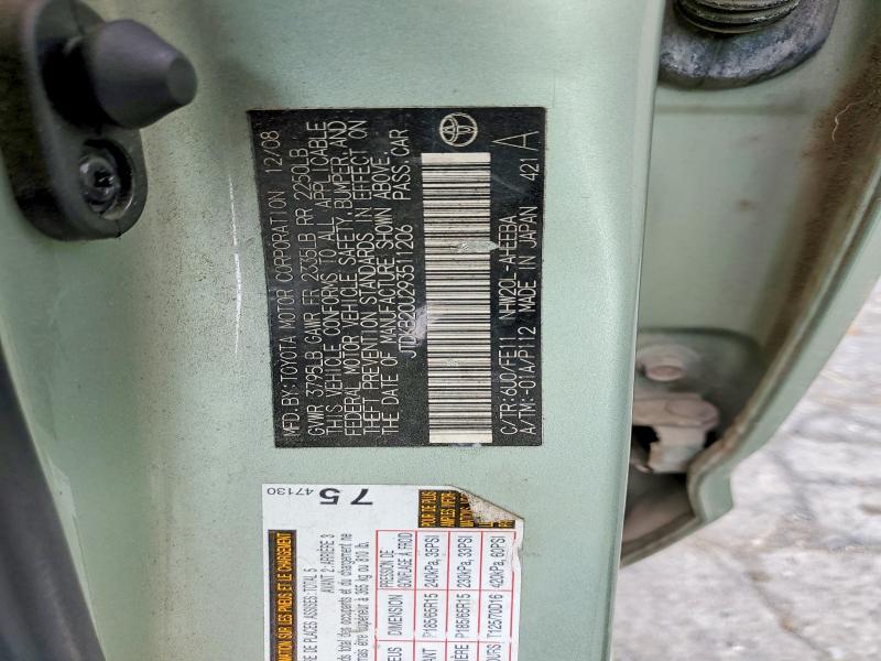 2009 Toyota Prius მანქანა იყიდება აუქციონზე, vin: JTDKB20U293511206, აუქციონის ნომერი: 68294636