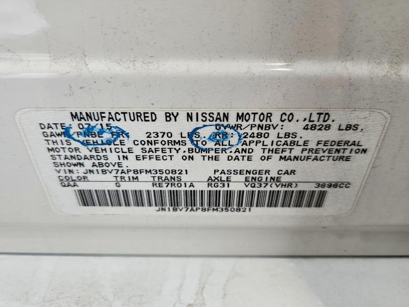 Продаж на аукціоні авто 2015 Infiniti Q50, vin: JN1BV7AP8FM350821, номер лоту: 67906486