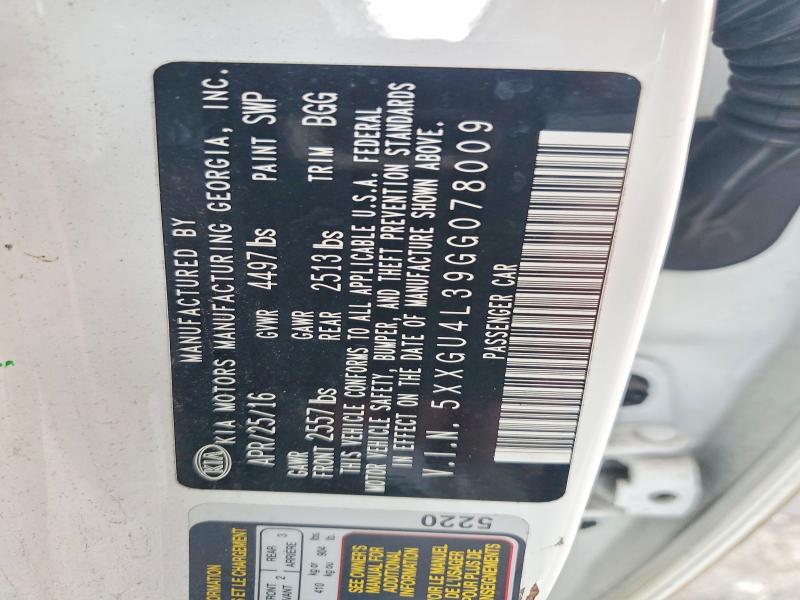 2016 Kia Optima მანქანა იყიდება აუქციონზე, vin: 5XXGU4L39GG078009, აუქციონის ნომერი: 67153716