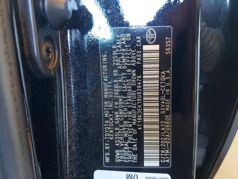 Продажа на аукционе авто 2011 Toyota Camry, vin: 4T1BK3EK1BU628476, номер лота: 68056306