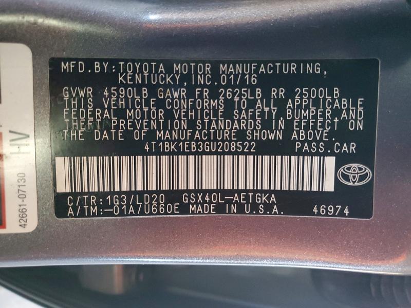 Aukcja sprzedaży 2016 Toyota Avalon, vin: 4T1BK1EB3GU208522, numer aukcji: 70374516