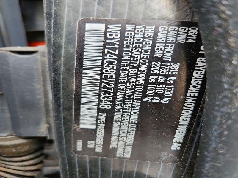 68969606 :رقم المزاد ، WBY1Z4C58EV273348 vin ، 2014 Bmw I3 مزاد بيع