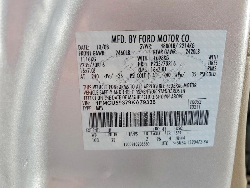 Продажа на аукционе авто 2009 Ford Escape, vin: 1FMCU59379KA79336, номер лота: 68761876