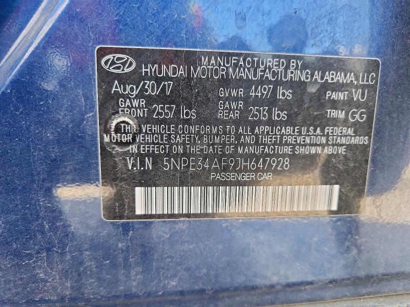 Продажа на аукционе авто 2018 Hyundai Sonata, vin: 5NPE34AF9JH647928, номер лота: 64455656