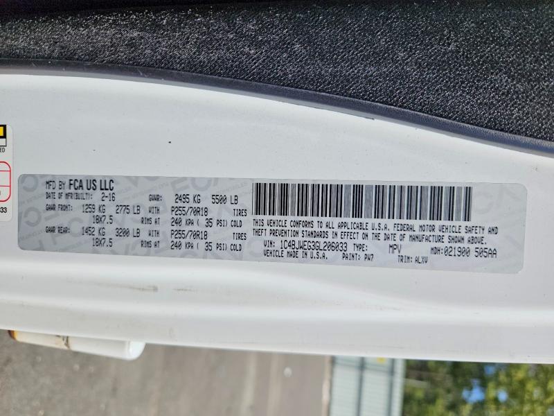 Aukcja sprzedaży 2016 Jeep Wrangler Unlimited, vin: 1C4BJWEG3GL206033, numer aukcji: 68055046
