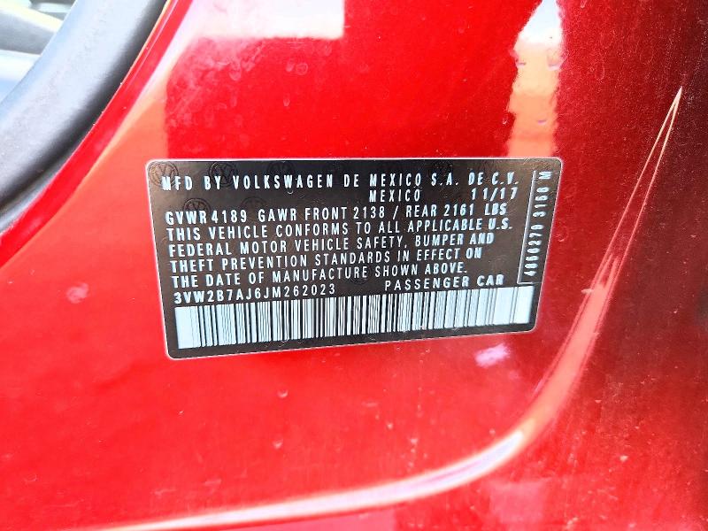 69372166 :رقم المزاد ، 3VW2B7AJ6JM262023 vin ، 2018 Volkswagen Jetta مزاد بيع
