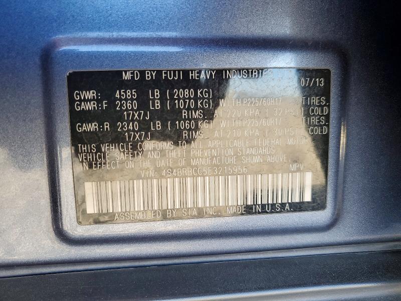 2014 Subaru Outback მანქანა იყიდება აუქციონზე, vin: 4S4BRBCC5E3215956, აუქციონის ნომერი: 69020806