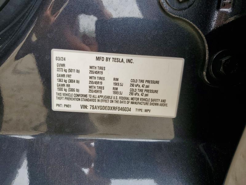 Продажа на аукционе авто 2024 Tesla Model Y, vin: 7SAYGDEDXRF046034, номер лота: 68399746