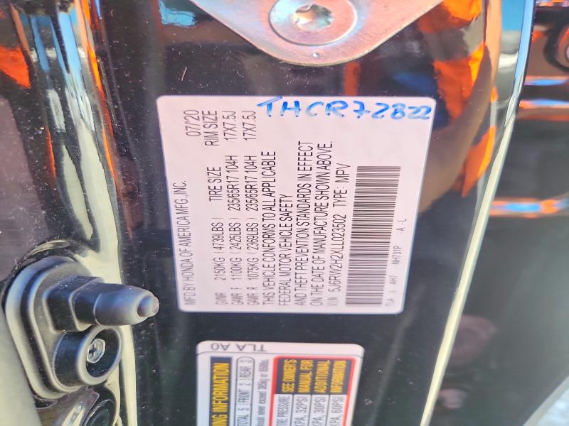 Aukcja sprzedaży 2020 Honda Cr-v, vin: 5J6RW2H2XLL023502, numer aukcji: 68437576