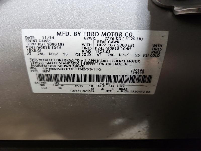 Продаж на аукціоні авто 2015 Ford Explorer, vin: 1FM5K8D8XFGB33410, номер лоту: 68697996