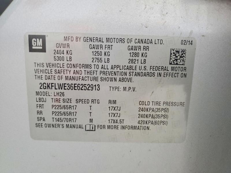 2014 Gmc Terrain მანქანა იყიდება აუქციონზე, vin: 2GKFLWE36E6252913, აუქციონის ნომერი: 66272526