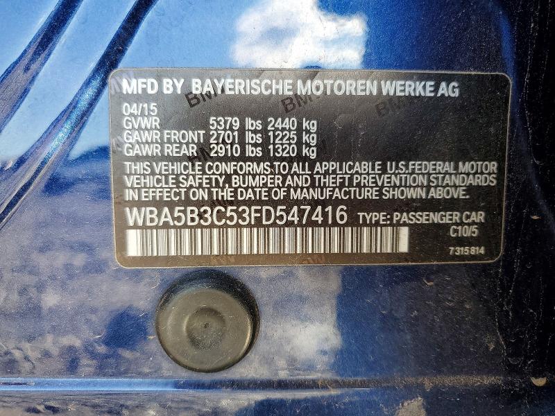 Aukcja sprzedaży 2015 Bmw 535, vin: WBA5B3C53FD547416, numer aukcji: 70929176