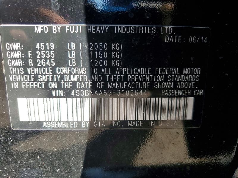 67891746 :رقم المزاد ، 4S3BNAA65F3002644 vin ، 2015 Subaru Legacy مزاد بيع