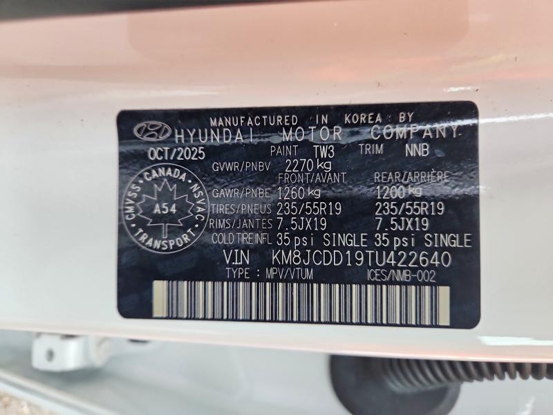 Aukcja sprzedaży 2026 Hyundai Tucson, vin: KM8JCDD19TU422640, numer aukcji: 67300206