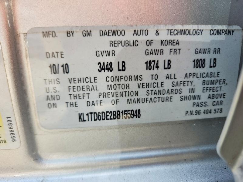 Продаж на аукціоні авто 2011 Chevrolet Aveo, vin: KL1TD6DE2BB155948, номер лоту: 68220746