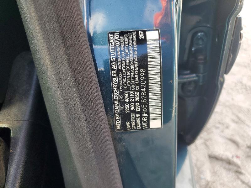 2002 Mercedes-benz E-class E320 მანქანა იყიდება აუქციონზე, vin: WDBJH65J82B420998, აუქციონის ნომერი: 69775116