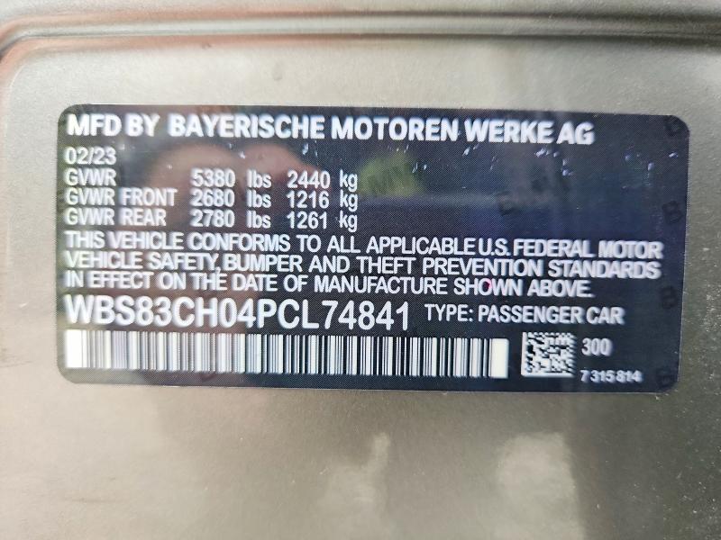 67936476 :رقم المزاد ، WBS83CH04PCL74841 vin ، 2023 Bmw M5 مزاد بيع